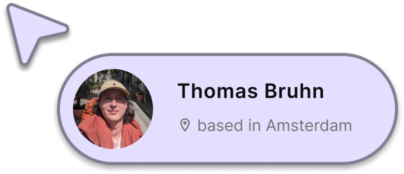 cursor with profile picture and name of Thomas Bruhn